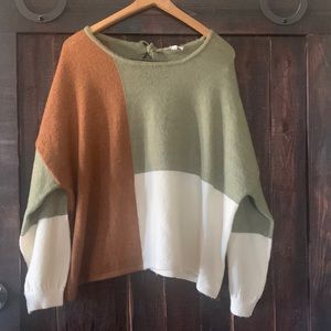 By the river oversized colorblock sweater